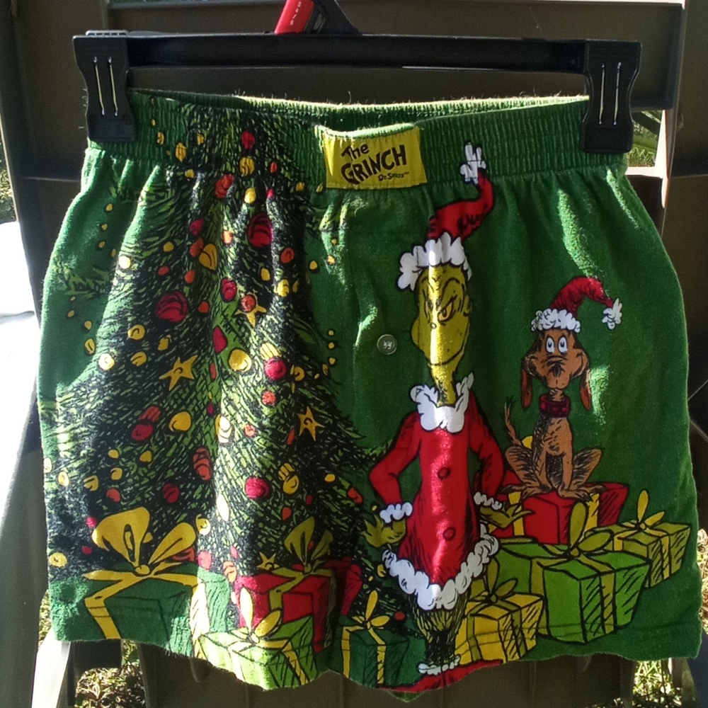 Men's Don't Be A Grinch 100% Cotton Boxer Shorts - S
